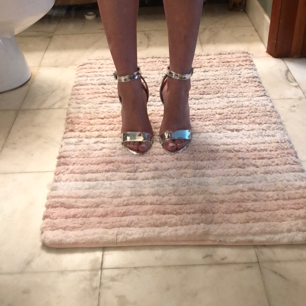 Silver thick heels